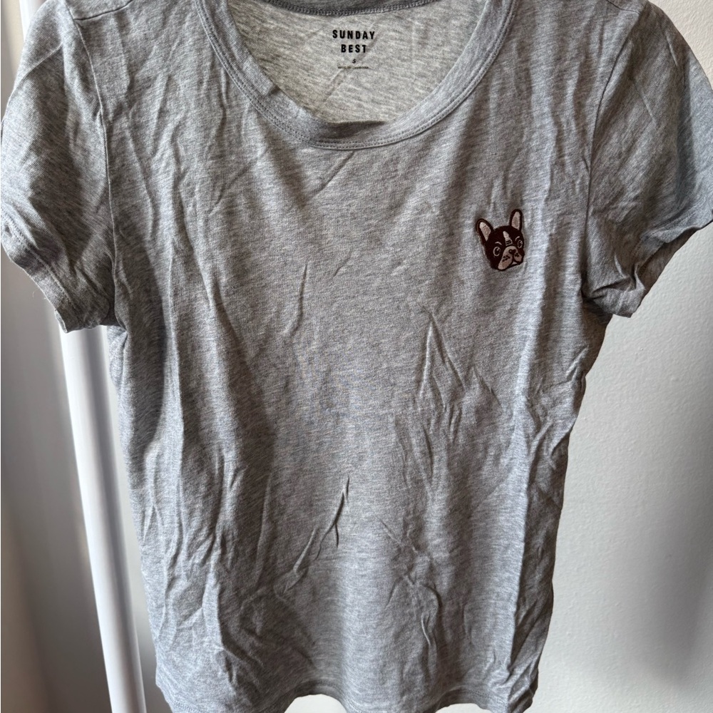 Sunday Best Grey French Bulldog Tee